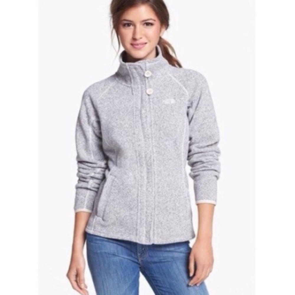 The North Face Crescent Gray Zip-Up Jacket SMALL